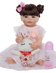 cheap -KEIUMI 22 inch Reborn Doll Baby &amp; Toddler Toy Reborn Toddler Doll Baby Girl Gift Cute Washable Lovely Parent-Child Interaction Full Body Silicone 22D05-C248-H104-T23 with Clothes and Accessories for