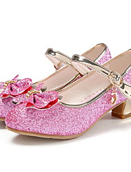 cheap -Girls&#039; Heels Flower Girl Shoes Princess Shoes Halloween PU Little Kids(4-7ys) White Pink Fall Spring