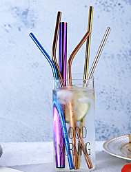 cheap -3PCS 304 Metal Straw Pipette Suction Stainless Steel Drinking Straws Pipe Straight Bent Tube Events Party Bar Accessories