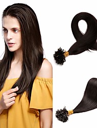 cheap -Fusion / U Tip Hair Extensions Remy Human Hair Nail Tip Hair Extensions 50 pcs 50 g Pack Straight Brown 16-24 inch Hair Extensions