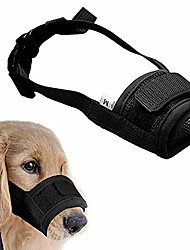 cheap -muzzle for dogs - adjustable soft dog muzzle for small medium large dog, air mesh training dog muzzles for biting barking chewing - breathable mesh &amp;amp; soft flannel protects dog mouth cover