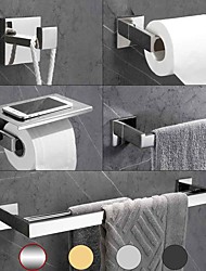cheap -Multifunction Bathroom Accessory Set Stainless Steel Contain with Towel Bar,Robe Hook, Toliet Paper Holder and Bathroom Rack Wall Mounted Polished/Brushed/Painted Finishes