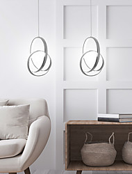 cheap -1-Light 2Pcs LED Mini Pendant Light Hanging Lamp Single Design Nordic Style Ring Design Aluminium Chrome for Dining Living Room Kichten Lighting