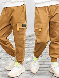 cheap -Kids Boys&#039; Pants Black Army Green Khaki Solid Colored Basic Street 3-13 Years / School / Streetwear / Cotton