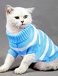 cheap -striped cat sweaters kitty sweater for cats knitwear,small dogs kitten clothes male and female,high stretch,soft,warm &amp;amp; #40;xs, blue&amp;amp; #41;