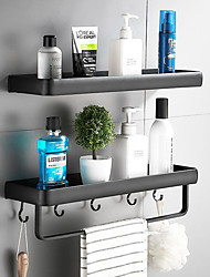 cheap -Kitchen Bathroom Shelf Bath Shower Shelf Aluminum Black Bathroom Corner Shelf Wall Mounted Black Aluminum Kitchen Storage Holder