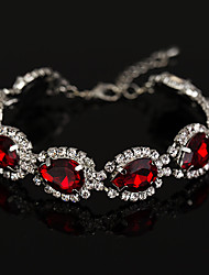 cheap -Women&#039;s Men&#039;s Red Ruby Bracelet Classic Mini Luxury Fashion Platinum Plated Bracelet Jewelry Silver For Party Wedding