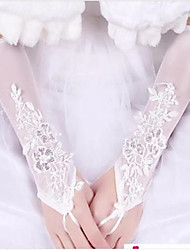 cheap -Polyurethane fibre Suit Length Glove Lace / Gloves With Appliques / Solid Wedding / Party Glove