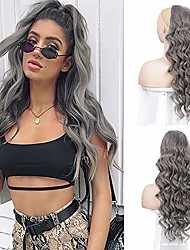 cheap -24 inch long drawstring ponytail synthetic wavy ponytail extension clip in ponytail hair extensions for women &amp;amp; #40;gray&amp;amp; #41;