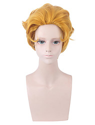 short yellow curly wig