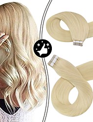 cheap -Tape In Hair Extensions Remy Human Hair 20pcs Pack Straight Hair Extensions