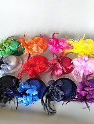 cheap -Headpieces Feathers / Net Fascinators / Hats / Headpiece with Feather / Cap / Flower 1 PC Wedding / Horse Race / Ladies Day Headpiece
