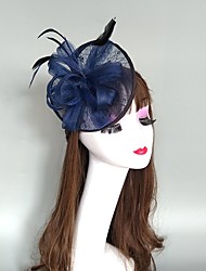 cheap -Headpieces Feathers / Net Fascinators / Hats / Headpiece with Feather / Cap 1 PC Wedding / Horse Race Headpiece