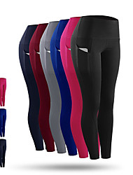 cheap -Women&#039;s Running Tights Leggings Compression Pants Street 3/4 Tights Bottoms with Phone Pocket Winter Fitness Gym Workout Running Jogging Training Quick Dry Breathable Soft Sport Solid Colored Navy