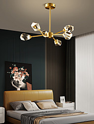 cheap -6 Head 75 cm Nordic Simple Living Room Ceiling Light Chandelier Post Modern Luxury Element Crystal Lamp Dining Room Bedroom Study Room
