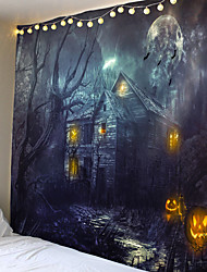 cheap -Halloween Party Holiday Wall Tapestry Art Decor Blanket Curtain Picnic Tablecloth Hanging Home Bedroom Living Room Dorm Decoration Psychedelic Pumpkin Haunted Scary House Polyester