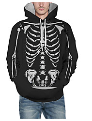 cheap -Men&#039;s Pullover Hoodie Sweatshirt Graphic Skull Hooded Halloween Daily 3D Print Basic Hoodies Sweatshirts  Long Sleeve Black