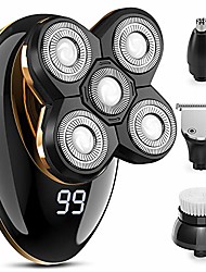 cheap -Electric Shavers for Men Bald Head Shaver LED Mens Electric Shaving Razors Rechargeable Cordless Wet Dry Rotary Shaver Grooming Kit with Clippers Nose Hair Trimmer Facial Cleansing Brush