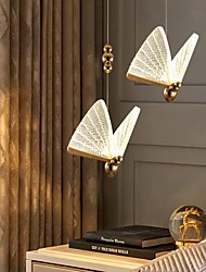 cheap -17 cm Butterfly Shape Chandelier Gold Pendant Light LED Single Design Acrylic Modern Artistic Gift for Family Friends 110-120V 220-240V
