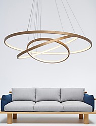cheap -3-Light LED Pendant Light 80/60/40cm Circle Matte Brushed Design Gold Aluminum Painted Finishes Modern Dining Living Room Lights ONLY DIMMABLE WITH REMOTE CONTROL