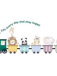 cheap -Animals Wall Stickers Cute Little Cartoon Train Wall Stickers Removable Decorative Wall Stickers PVC Home Decoration Wall Decal Wall Decoration 1pc 58*26CM