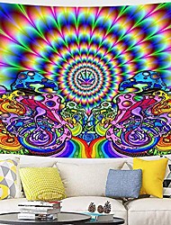 cheap -Psychedelic Abstract Wall Tapestry Art Decor Blanket Curtain Picnic Tablecloth Hanging Home Bedroom Living Room Dorm Decoration Polyester Arabesque Hippie Sunshine Monster Skull Trippy Mountain Landsc