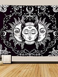 cheap -Tarot Divination Wall Tapestry Art Decor Blanket Curtain Picnic Tablecloth Hanging Home Bedroom Living Room Dorm Decoration Mysterious Bohemian Moon Sun Star Black White