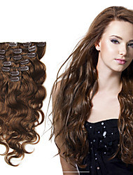cheap -Clip In Human Hair Extensions Body Wave Virgin Human Hair Human Hair Extensions Women&#039;s Natural Black #1B