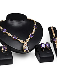 purple rhinestone jewelry sets