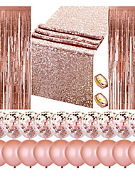 cheap -Rose Gold Sequin Table Runners Confetti Balloons Latex Balloons Wedding Birthday Party Festival Home Decoration Photo Prop