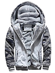 cheap -men&#039;s winter warm fleece hood jacket sweater coat windproof outwear outerwear classic fall zipper cotton m-4xl (xl, gray)