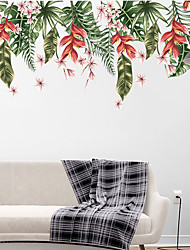 cheap -WallDecals Decor Vinyl DIY Green Tree Leaves and Floral Wall Stickers Removable Waterproof Wallpaper Decals Art Easy Peel &amp; Stick for Kids Room Living Room Bedroom 30*90*4CM