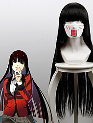 cheap -Synthetic Wig Kakegurui / Compulsive Gambler Straight Neat Bang Wig Very Long Black Synthetic Hair 40 inch Women‘s Anime Fashionable Design Classic Black