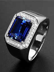 cheap -Men Ring Wedding Classic Green Blue Platinum Plated Mini Stylish Luxury 1pc AAA Cubic Zirconia / Men&#039;s / Men&#039;s