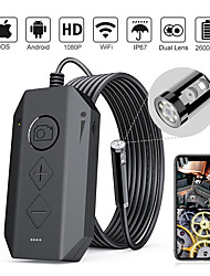 cheap -1080P Dual-Lens Endoscope Wireless Endoscope with 8 LED Lights Inspection Camera Zoomable Snake Camera For Android &amp; iOS Tablet 3.5M