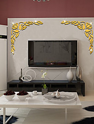 cheap -3D Diagonal Flower Acrylic Mirror Corner Sticker Home TV Door &amp;amp; Window Background Wall Decorative Sticker 50*51cm