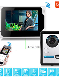 cheap -Wired Video Intercom System With Tuya 7 Inch Video Doorbell Door Phone Wired Video Door Phone HD 1080P Camera Kits Support Unlock Monitoring Dual-way Intercom for Villa Home Office Apartment