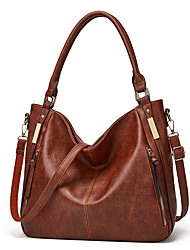 cheap -Women&#039;s Handbags Top Handle Bag Hobo Bag PU Leather Zipper Daily Date Black Dark Gray Brown