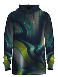 cheap -Men&#039;s Pullover Hoodie Sweatshirt Striped Graphic 3D Hooded Daily 3D Print Basic Hoodies Sweatshirts  Long Sleeve Green