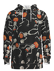 cheap -Men&#039;s Pullover Hoodie Sweatshirt Graphic Skull Pumpkin Hooded Halloween Weekend 3D Print Casual Halloween Hoodies Sweatshirts  Long Sleeve Black