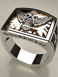 cheap -1pc Band Ring For Men&#039;s AAA Cubic Zirconia Clear Street Brass Two Stone Eagle