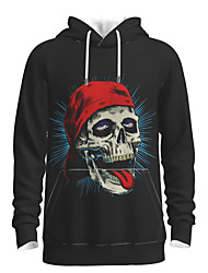 cheap -Men&#039;s Pullover Hoodie Sweatshirt Graphic Skull Hooded Halloween Weekend 3D Print Party Casual Hoodies Sweatshirts  Long Sleeve Black