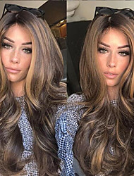 cheap -Synthetic Wig Body Wave Middle Part Wig Long Very Long Light Brown Synthetic Hair 65 inch Women&#039;s Middle Part Party Highlighted / Balayage Hair Brown / Daily Wear