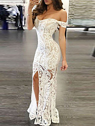 white bodycon maxi dress