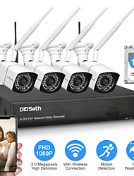 cheap -DIDSeth 8CH 2MP Wireless NVR Kit CCTV System 4PCS 1080P Outdoor AI Camera IR Cut Wifi IP CamSecurity Video Surveillance Kit
