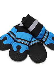 cheap -Dog Boots / Shoes Anti-Slip Keep Warm Color Block For Pets Rubber Fuchsia