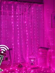 cheap -Window Curtain Lights 300 LED USB Powered Fairy String Lights with Remote IP65 Waterproof 8 Settings Twinkle Lights for Christmas Party Wedding Wall Decoration