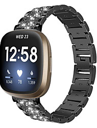 cheap -1 pcs Smart Watch Band for Fitbit Versa 3 / Sense Fitbit Versa 3 Fitbit Sense Stainless Steel Smartwatch Strap Bling Diamond Jewelry Bracelet Replacement  Wristband