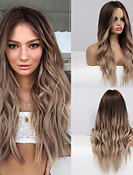 cheap -Synthetic Wig / Bangs Curly / Water Wave Style Side Part Capless Wig Grey Synthetic Hair 18 inch Women&#039;s Cosplay / Women / Synthetic Dark Gray Wig Long Cosplay Wig