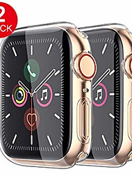 cheap -[2-pack] Clear Case For iWatch Apple Watch Series SE / 6/5/4 40mm with Built-in TPU Screen Protector All Around Protective Case High Definition Clear Ultra-Thin Cover Clear